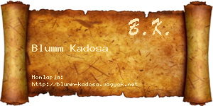 Blumm Kadosa névjegykártya